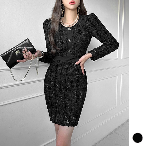 ワンピース レディース レース ミニ ショート丈 長袖 タイト ハイウエスト 細身 異素材ミックス 上品 きれいめ 春 秋 冬 韓国 to26786