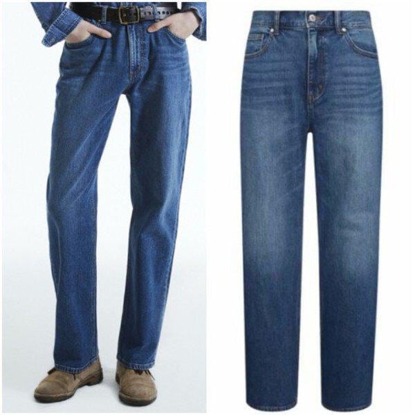 人気の男性用ワイドストレートポットMトーンジーンズ_US
