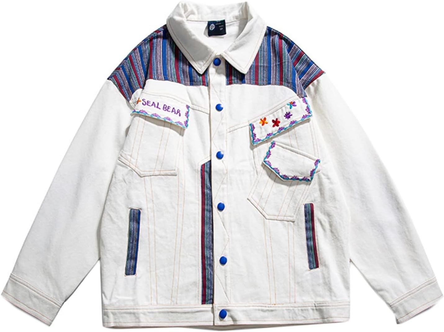 春服 ジャケット メンズ アウター 綿 カジュアル 長袖 ジャンパー ブルゾン 薄手 折り襟 刺繍 多ポケット カーゴジャケット パッチワーク お洒落 大きいサイズ 男女兼用 釣り 登山 ウオーキング