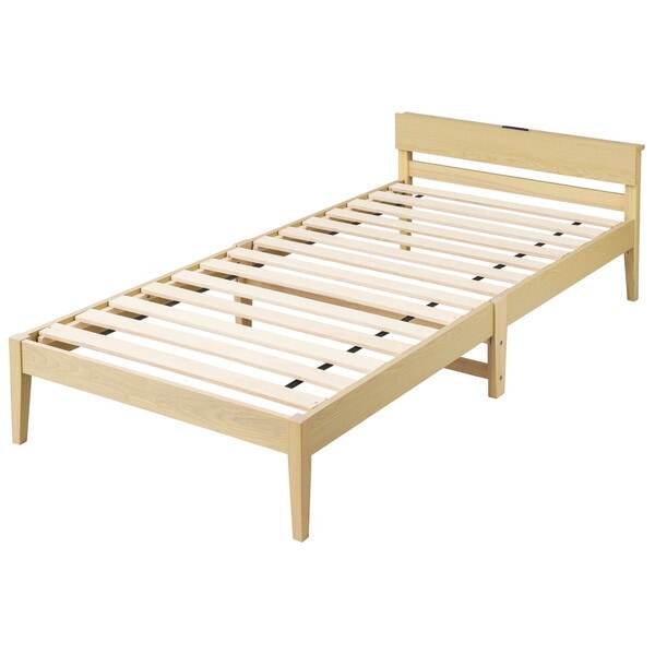 ESB02-S ナチュラル 組立簡単すのこベッド 宮付き メーカー直送