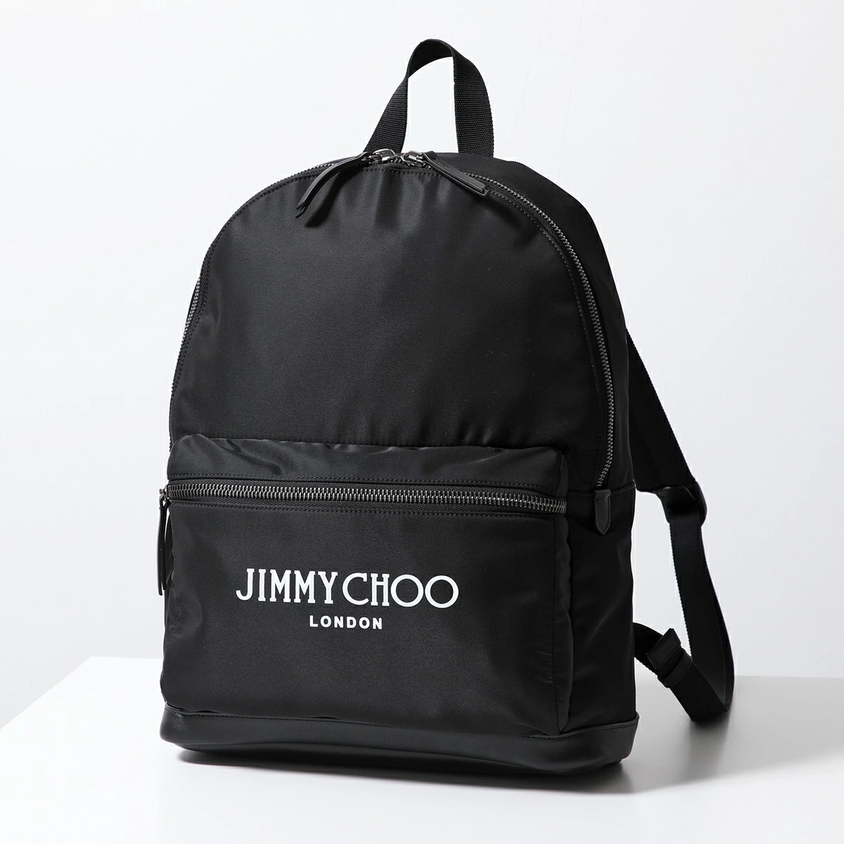 Jimmy Choo ジミーチュウ バックパック WILMER/U DNH ウィルマー レディース ナイロン リュック デイパック バッグ ロゴ 鞄 BLACK/LATTE/GUNMETAL