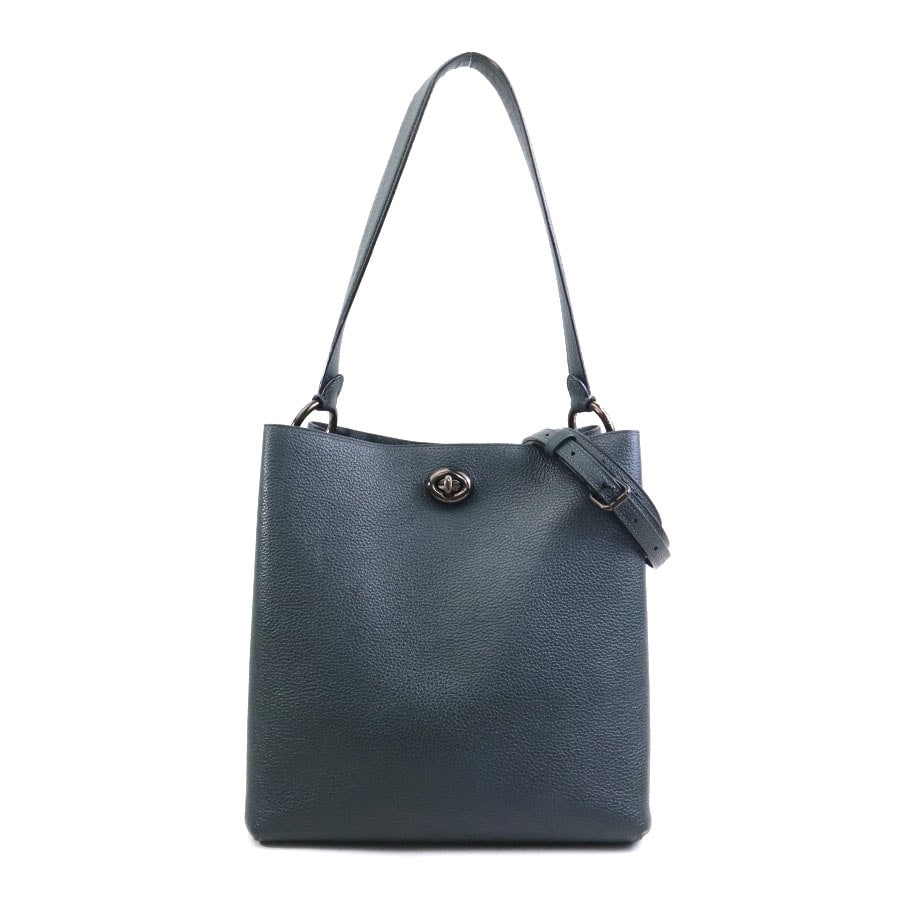 コーチ COACH ハンドバッグ ショルダーバッグ レザー ダークグリーン レディース h31598a