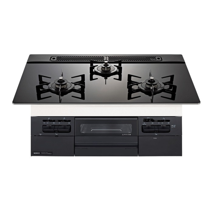 都市ガス用 75cm天板ビルトインコンロ Fami ファミ N3WV7RWTP1-13A ブラック