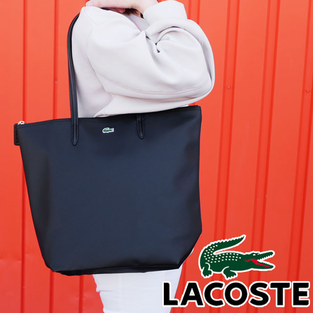 ラコステ トートバッグ メンズ レディース NF1890X L.12.12 CONCEPT バーティカル 肩掛け ロゴ シンプル 黒 ワニ 鰐