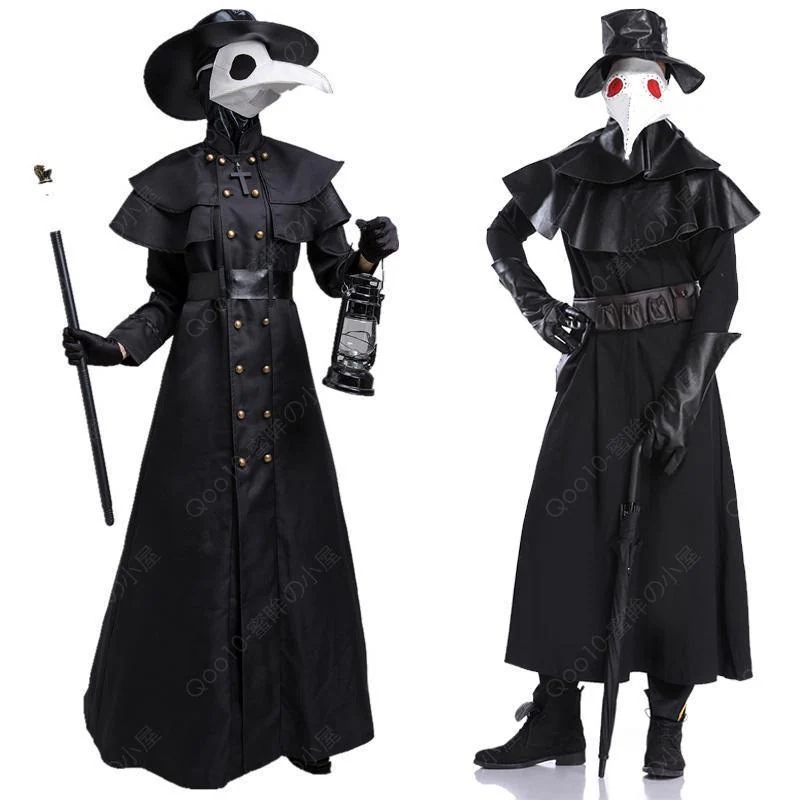 ハロウィン コスプレ ペスト医師 コスチューム 中世風 鳥医師 ペストマスク コスプレ 衣装 疫病 ペストドクター 大人 クリスマス パーティー 仮装 レディース-76