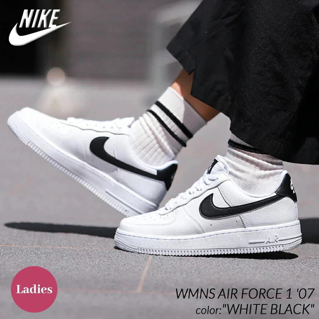 NIKE WMNS AIR FORCE 1 07 "WHITE BLACK" ナイキ ウィメンズ エアフォース スニーカー ( 白 ホワイト 黒 ブラック レディース DD8959-103 )
