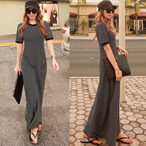 ワンピース ロングワンピース Tシャツワンピース クルーネック ロング丈 フレアスカート かわいい 大人可愛い きれいめ シンプル 上品 おしゃれ カジュアル こなれ感 個性的 主役級 存在感 抜け感