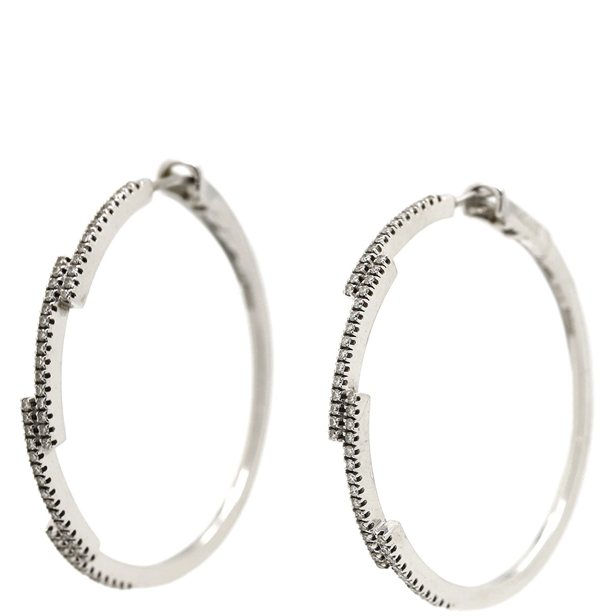 ダミアーニ DAMIANI ピアス K18WG ダイヤモンド ホワイトゴールド Au750 18K ダイヤ 【中古】