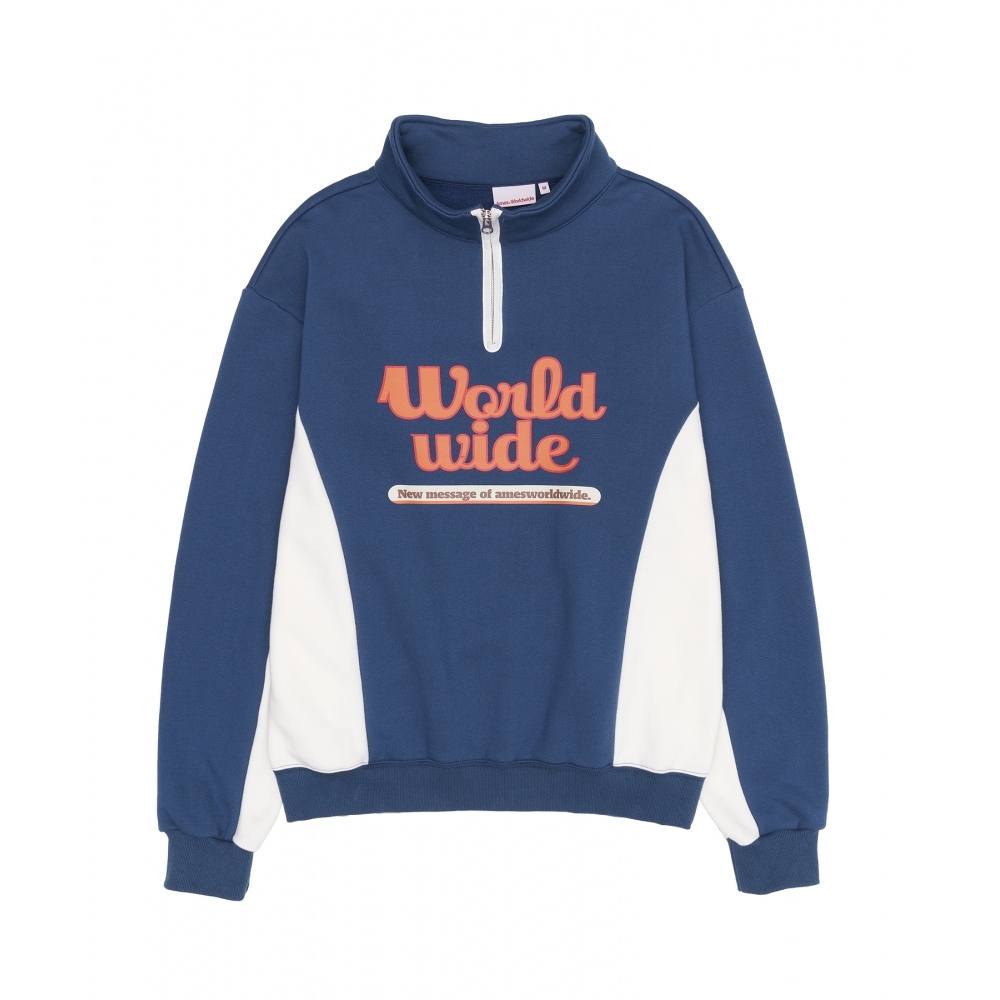 エイムズ-ワールドワイドワールドワイドハーフジップアップネイビー