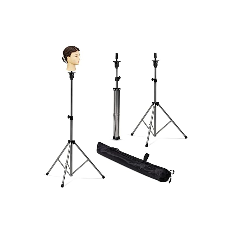 Neverland Beauty 美容 スタンド クランプ マネキン用 美容師トレーニング専用 業務用 ウィッグ用三脚スタンド 高度調整可能 キャリングケース付 80133cm調整