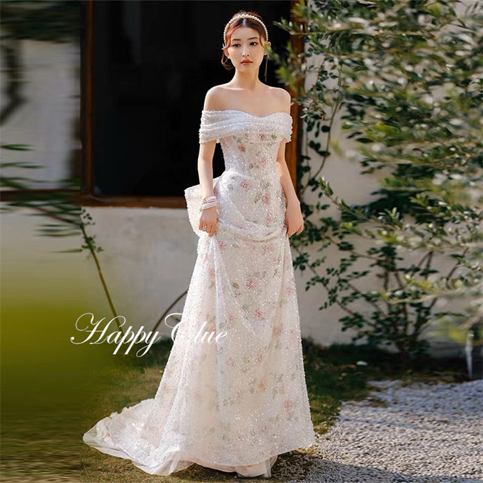 ウェディングドレス 二次会 ドレス パーティードレス オフショルダー プリンセスライン お姫様ドレス 可愛い レディース ピアノ演奏会 発表会 Aライン ロングドレス 結婚式 花嫁ドレス フォーマル