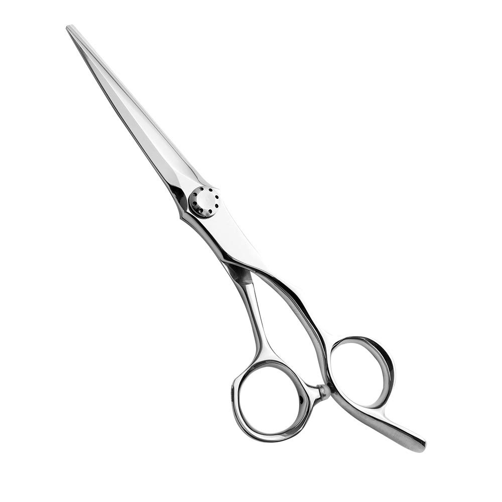 AOLANDUO プロフェッショナルヘアシザー 凸刃（コンベックス刃）美容師・理容師向け両面研ぎハサミ日本製VG10鋼・オフセットハンドル・6インチサロン用・カット専門・ケース付