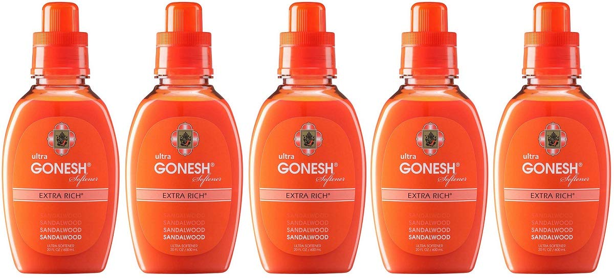 【5個セット】GONESH(ガーネッシュ) 柔軟仕上げ剤 ウルトラソフナー サンダルウッド(白檀の香り) 600ml