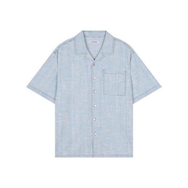 [] 男性) ワンポケットオープンカラーデニム半袖シャツ (B252DS112P1) [P003697394]