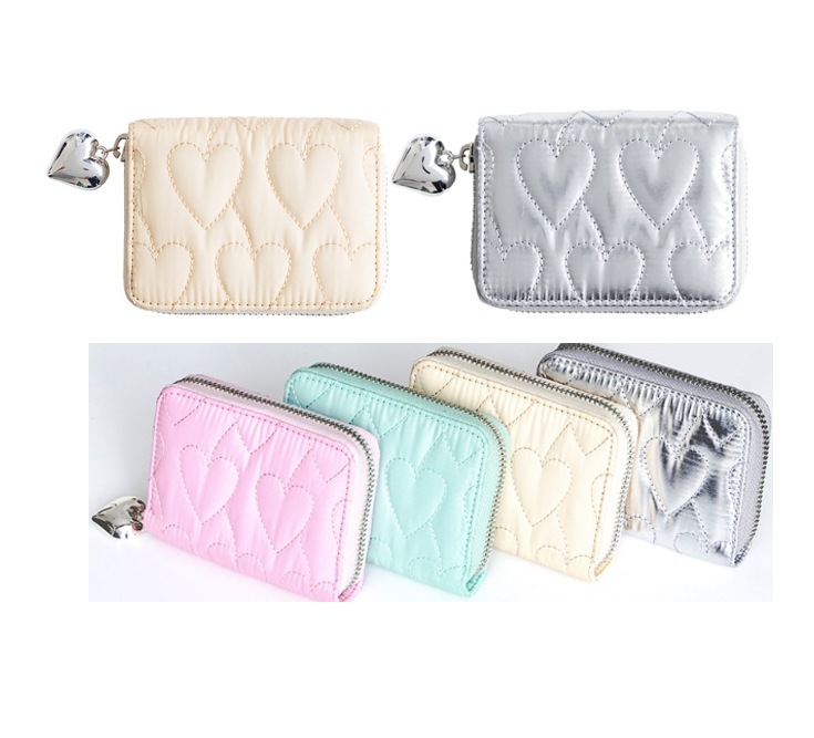 Heart Quilting Wallet 4色