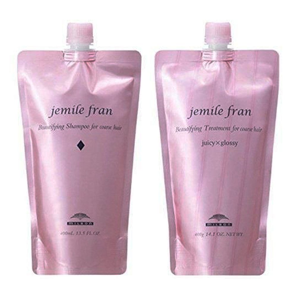 ミルボン ジェミールフラン シャンプー&トリートメント(ダイヤ&ジューシーグッロシー) モイスチャライジング 400ml 400g 詰め替えセット 2個アソート