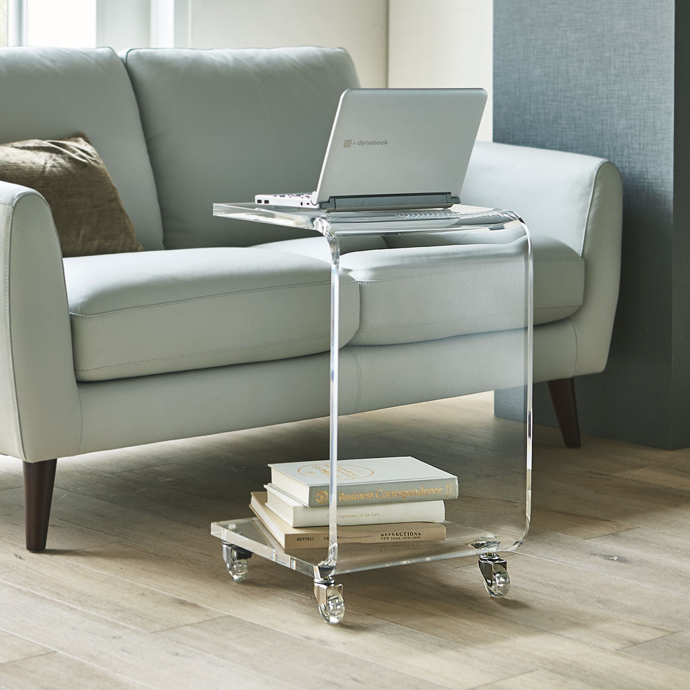 サイドテーブル テーブル 机 ナイトテーブル ジェル アクリルキャスター付きサイドテーブル 幅35cm高さ58.5cm