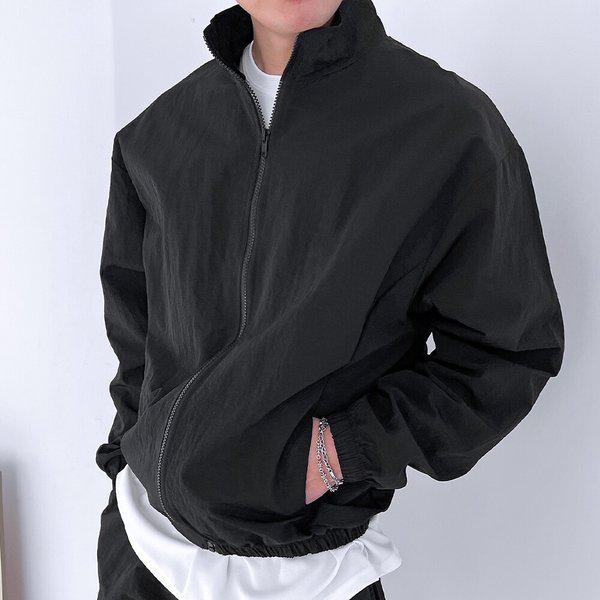 メンズルーキーオープンハーフネックジップアップテーラードジャケット5C-JUA-Q091-ブラック 5,025円