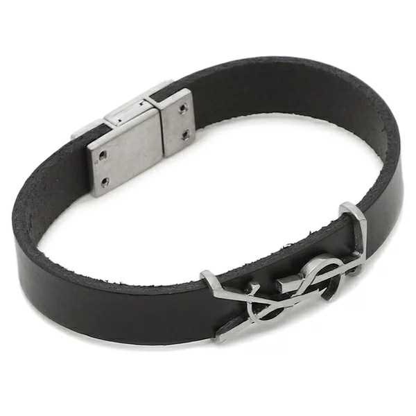 ブレスレット アクセサリー オピウム ロゴ ブラック メンズ SAINT LAURENT PARIS 708815 0IH0E 1000