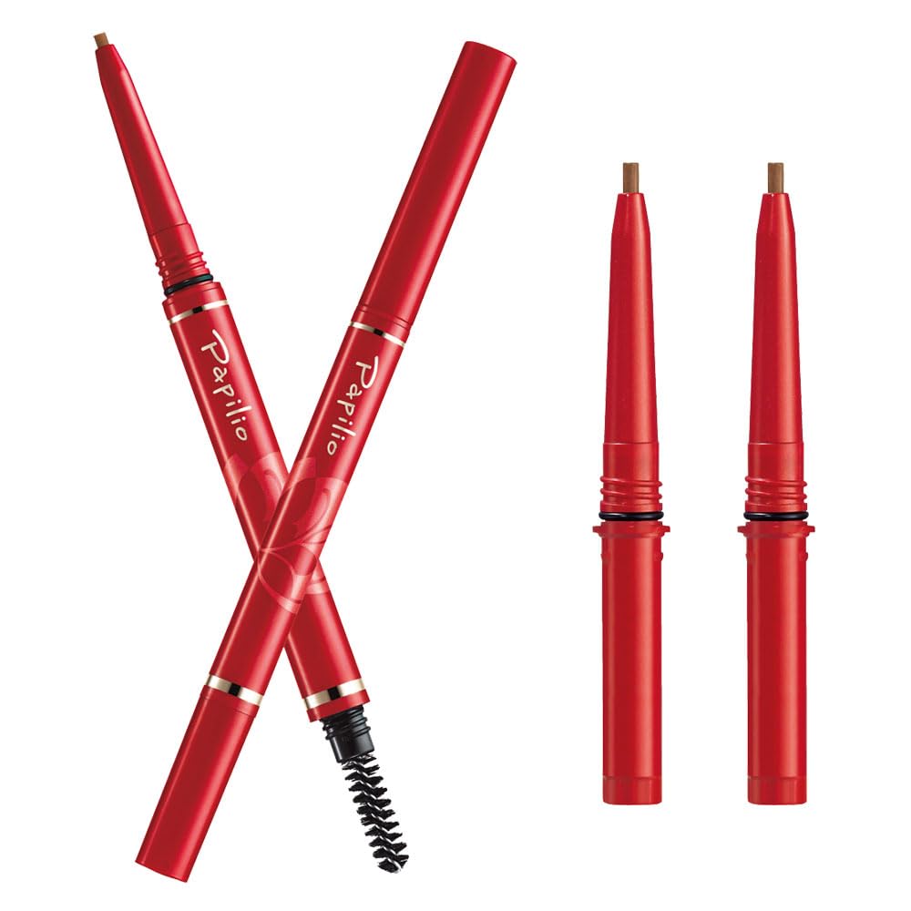 パピリオ公式 Papilio ステイブロウG (本体+リフィル2本セット) ライトブラウン 落ちない スルスル描ける まゆ墨