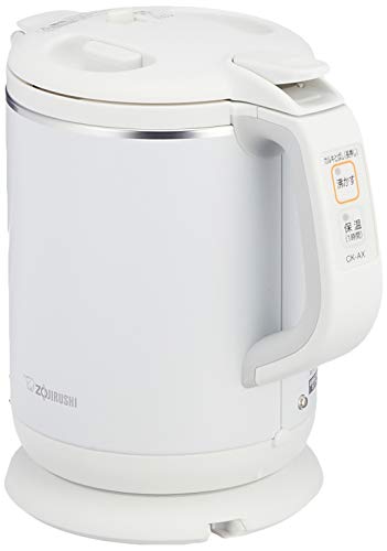 象印 電気ケトル 0.8L 沸騰後1時間90*保温 コーヒードリップ用機能付き ホワイト CK-AX