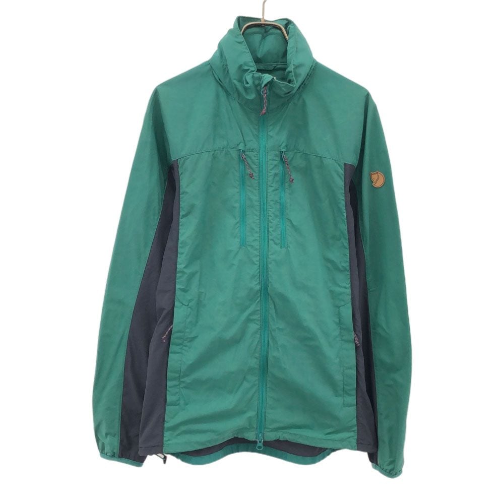 長袖 ナイロンジャケット XS グリーン×ネイビー アウトドア レディース