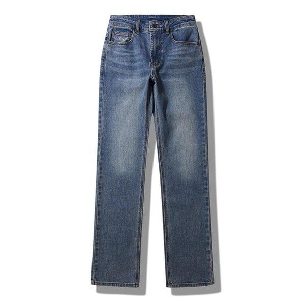 JQ3DPU131 インディゴチョン 猫ブラシ ストレート デニムパンツ ジーンズ