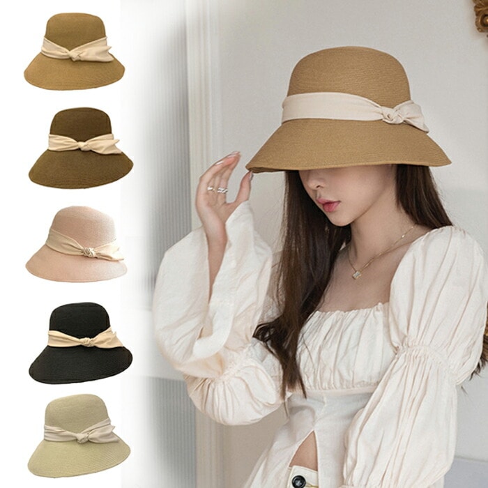 スーパーSALE 最大2000円OFFストローハット 帽子 レディース 小物 麦わら帽子 折りたたみ 持ち運び つば広 日焼け対策 UV 日焼け リボン おしゃれ ハット 折りたたみ 紫外線カット 春 5,733円