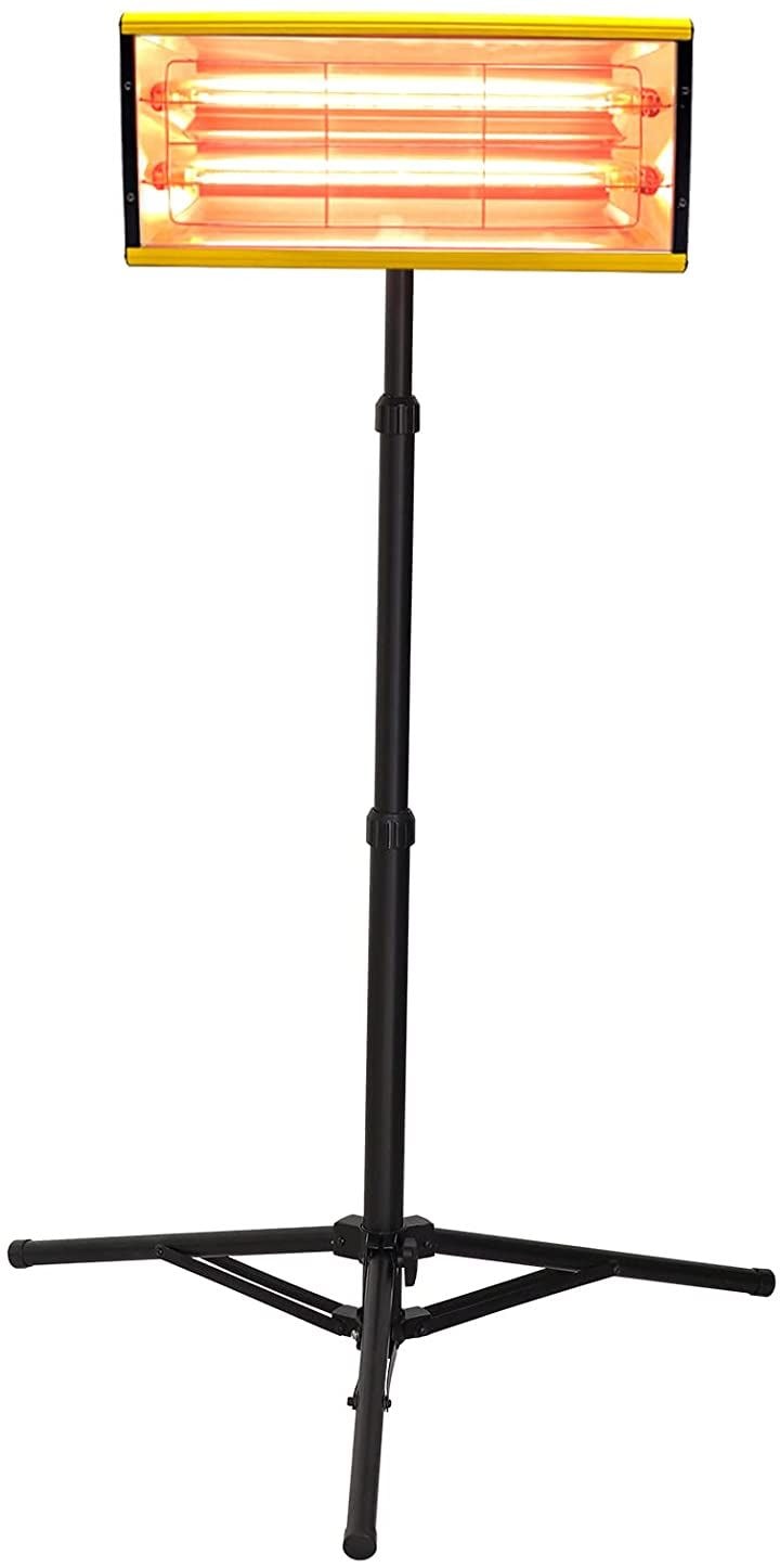 2000W 赤外線ペイントランプ サポートをもたらす 短波赤外線車暖房ランプ 調整可能なリフト(黄色, 41.5 x 19 x 7 cm)