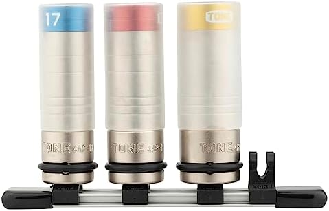 トネ(TONE) プロテクター付インパクト用薄形ホイルナットソケットセット(ホルダー付) HAP403N 差込角12.7mm(1/2