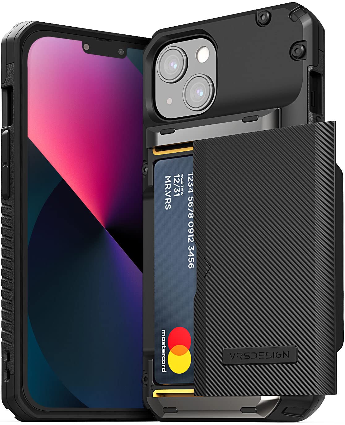 【VRS】 iPhone13 対応 ケース 耐 衝撃 ストラップ 使用可 ストラップホール 付 スマホケース 耐衝撃 背面 カード 収納 付 スマホカバー カード収納 耐衝撃ケース カバー [ App