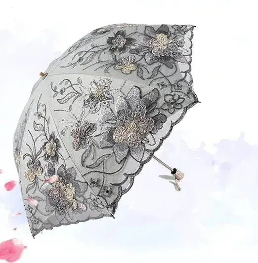 【20点セット】メガ割日傘 刺繍 折りたたみ 完全遮光 uvカットレース 優雅 プレゼントギフト 傘 晴雨兼用 猛264