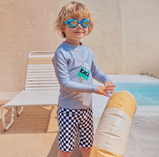 [快適さとスタイルを同時に] TABLIER ミンチョ アイス 男児 ラッシュガード セット/男児水着/キッズラッシュガード/幼児 ラッシュガード/半ズボンセット/UVカット/UPF50+/児童水着/