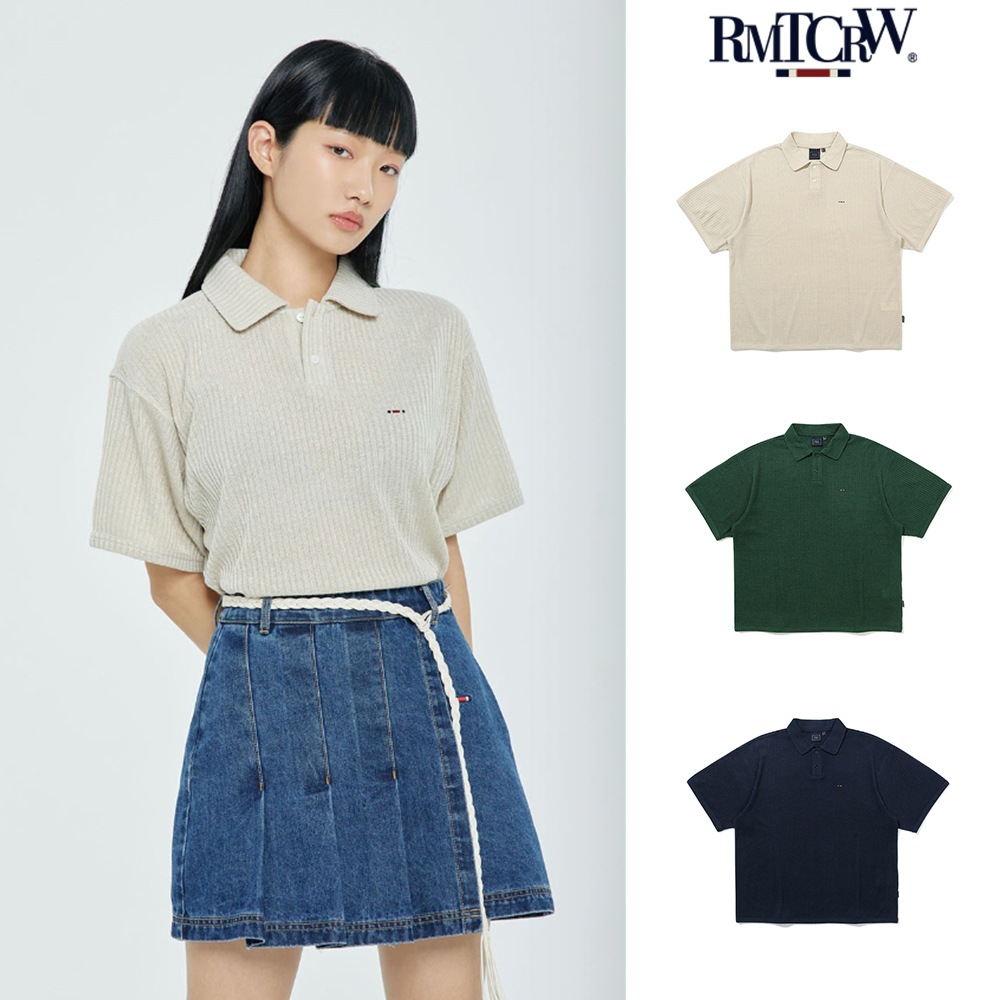 ROMANTIC CROWN】MINIMAL LOGO KNIT POLO ポロシャツ