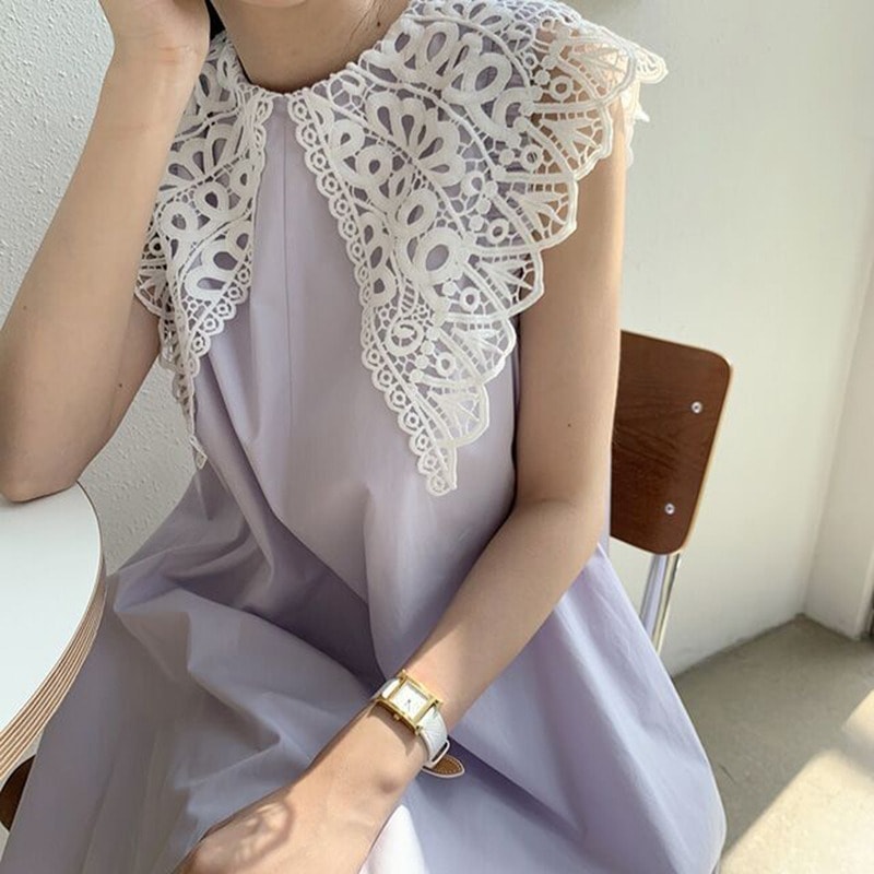 レディース ワンピース ロング 袖なし ノースリーブ ワイド レース かわいい 大人可愛い きれいめ シンプル カジュアル 上品 おしゃれ レトロ アジアン こなれ感 ラフ ルーズ 個性的