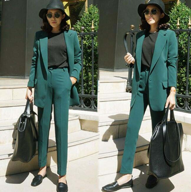 レディーススーツ 大きいサイズ セットアップ ママスーツ 可愛いリクルートスーツ レディース 就活 パンツセット パンツスーツ ビジネススーツ 2点セット ジャケット+パンツ ブレザー フォーマル O