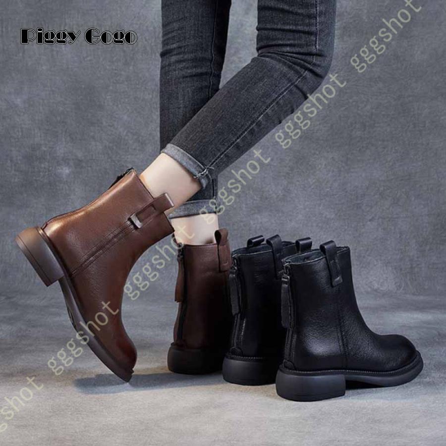 レディースショートブーツ ショートブーツ 本革 柔らかい 秋冬靴 厚底 美脚 カジュアル 大きいサイズ プラットヒール レディース 歩きやすい アンクルブーツ