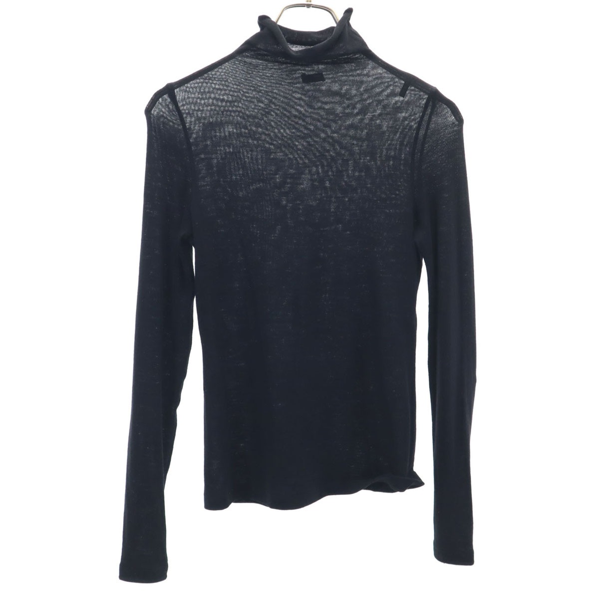 JIL SANDER NAVY ジルサンダーネイビー イタリア製 長袖 ハイネック ニット S ブラック レディース 古着