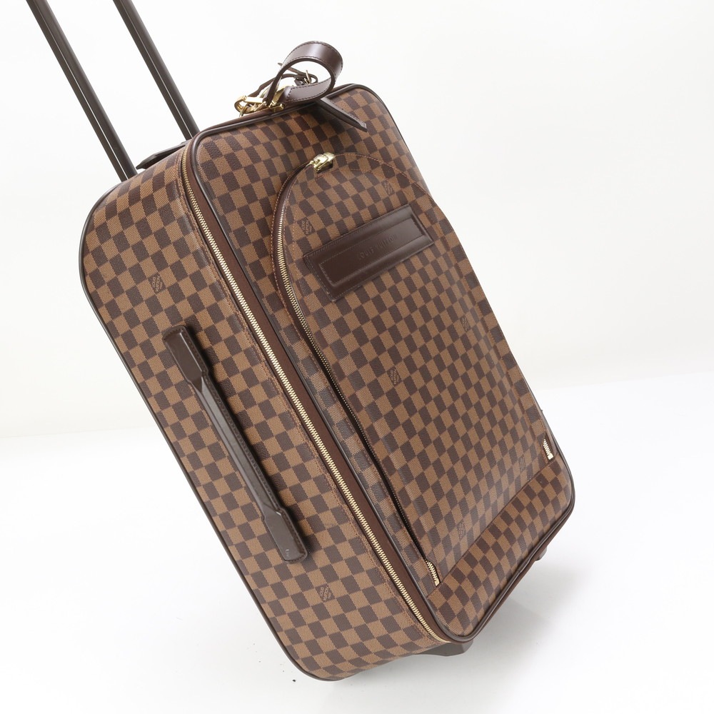 極美品 ダミエ ペガス55 N41187 レザー×コーティングキャンバス 2WAY スーツケース キャリーケース ボストン バッグ 出張 旅行 トランク A4 メンズ ELE BE13-2 中古