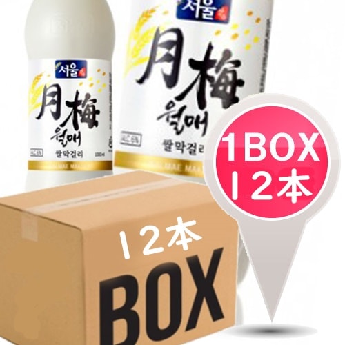 送料無料ソウル月梅マッコリ（PET)1L 12本韓国食品/お酒/にっこり/韓国お酒/チャングンソク/