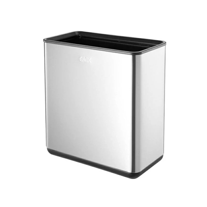 ゴミ箱 フタなし 4L ダストボックス 角型 ごみ箱 ゴミ袋が見えない スリム おしゃれ シンプル 抗菌 部屋 キッチン リビングルーム トイレ 浴室 オフィス用 スチール