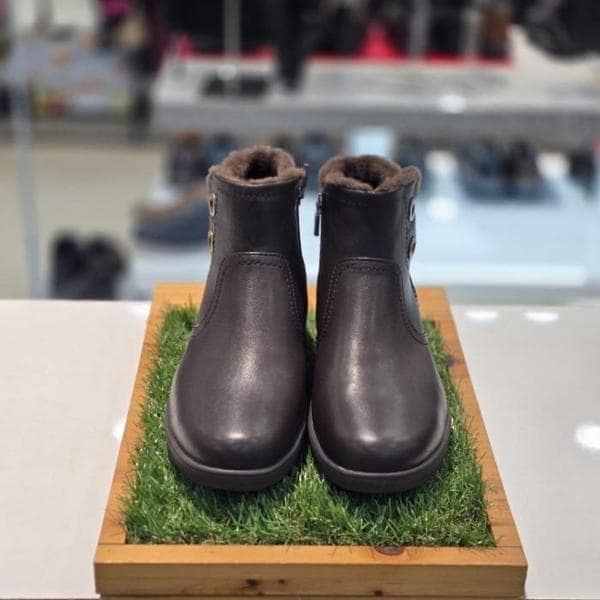 セーブゾーン04 女性コンフォートカジュアルミンクファーノンスリップ防寒アンクルブーツA ブラウン FR607 (S44155195)