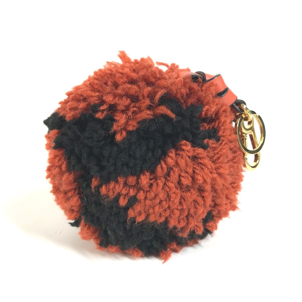 キーホルダー ポンポンチャーム バッグチャーム ニット オレンジ