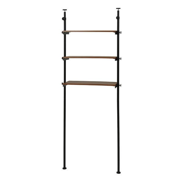 突っ張り洗濯機ラック ブラウン・幅70×奥行24×高さ187～264cm KTR-3153BR