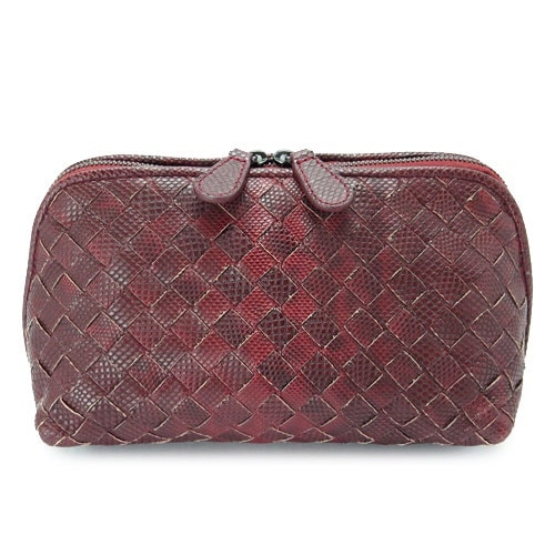 訳ありボッテガヴェネタ コスメポーチ BOTTEGAVENETA ポーチ KARUNG/カルング レザー BLOOD/ブラッド 132534 VQ361 6520