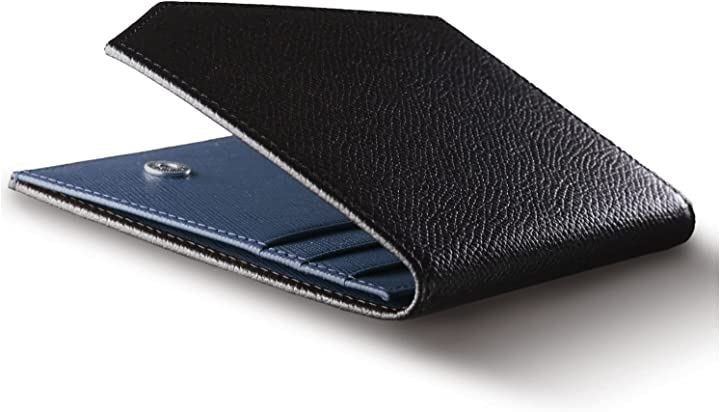 二つ折り財布 軽量 メンズ 本革 キャッシュレス化対応 小さい ネイビー BA( 14，ネイビー)