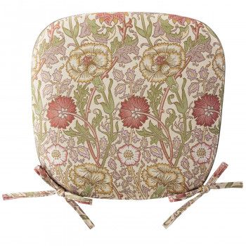 川島織物セルコン Morris Design Studio ピンクアンドローズ ダイニングシートクッション 45x43Vcm LN1718 P ピンク