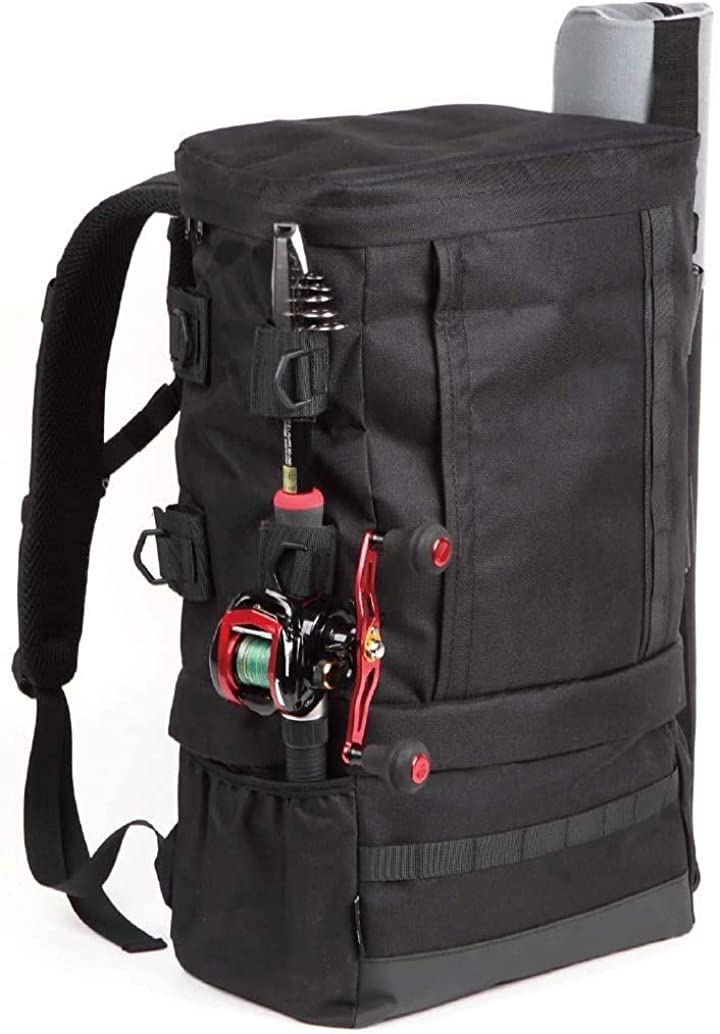 釣り リュック 防水 バッグ フィッシング 自転車 バイク スクエア アウトドア 黒( 黒)