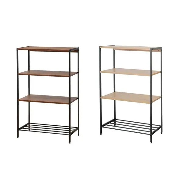 ラック 棚 コーナーラック 北欧モダン おしゃれ 木製 レトロ 5段 スリム 省スペース シンプル ブラウン 60cm