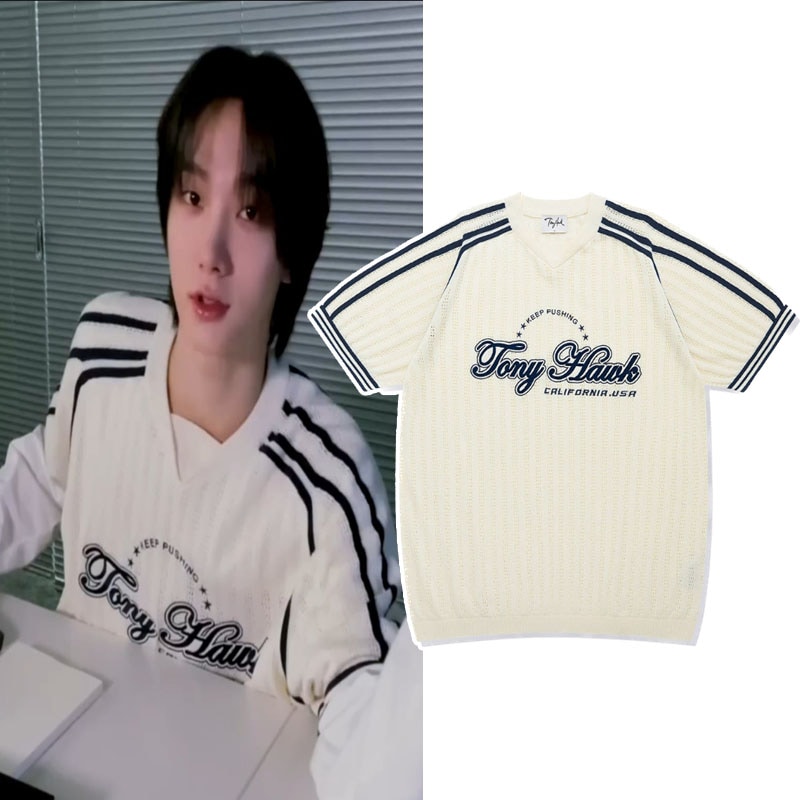 [TONYHAWK]トラックスポーツクラブニットプルオーバーアイボリー (BOYNEXTDOORソンホ着用)